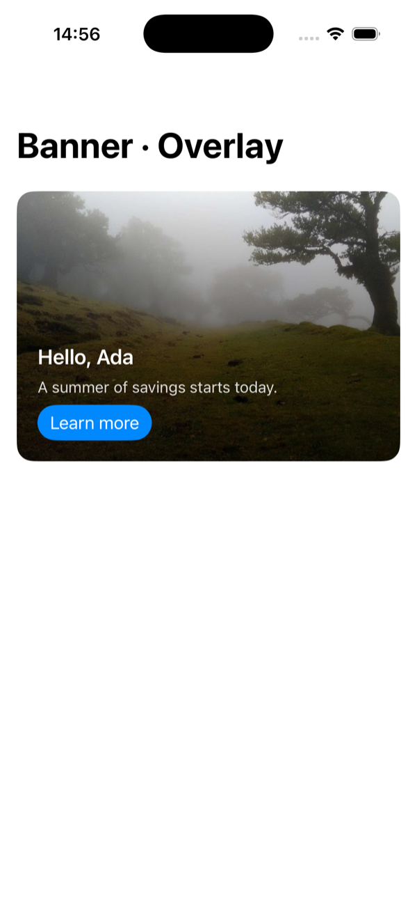 Overlay banner on iOS